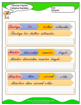 ü sesi Çalışma Sayfaları